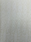 Luxury Chain Geometric Beaded Lace, by The Yard.