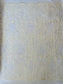 HEAVY DAMASK BEADED LACE (By The Yard)