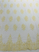 Classic Beaded Damask Lace, by The Yard.