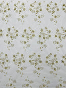 Multi Color 3D Floral Design Embroider with Pearls in a Mesh Lace Fabric -Sold by the yard.