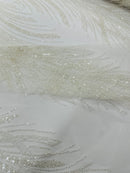 Palm Beaded Damask Design Fabric, by The Yard. (Copy)