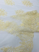 Classic Beaded Damask Lace, by The Yard.