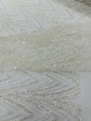 Luxury Chain Geometric Beaded Lace, by The Yard.