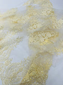 Classic Beaded Damask Lace, by The Yard.