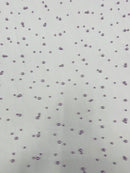 Heavy Scattered Pearls Studded Mesh, 2-Way Stretch, sold by the yard.