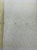 JEWEL VINE BEADED LACE ON MESH FABRIC (By The Yard)