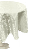 58" ROUND TABLECLOTH ROSES JACQUARD SATIN.
