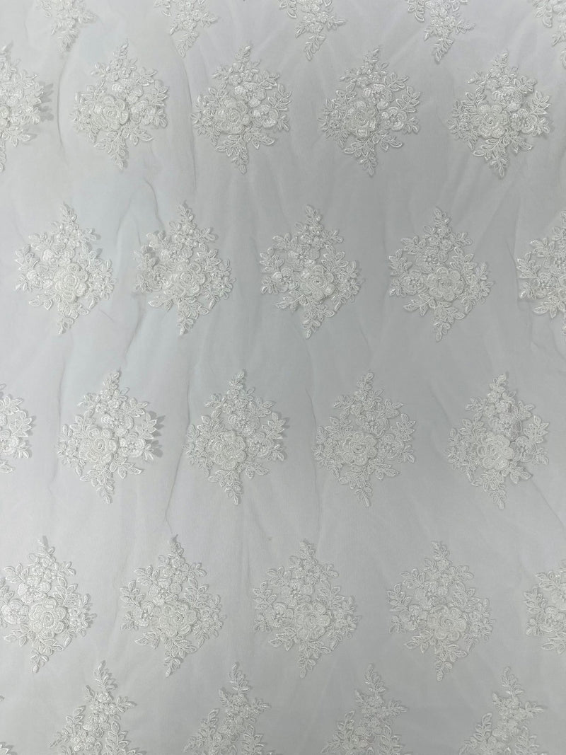 CORDED LACE 3D FLORAL (by the yard)