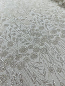 Luxury 3D Floral/Butterfly Beaded lace, by The Yard.