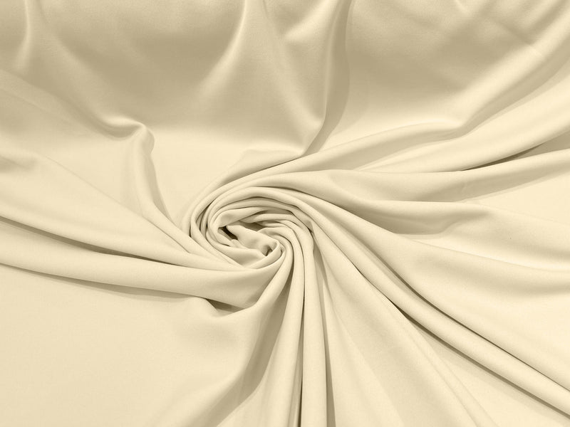Ivory Stretch Double Knit Scuba Fabric Wrinkle Free/ 58" Wide 100%Polyester ByTheYard.
