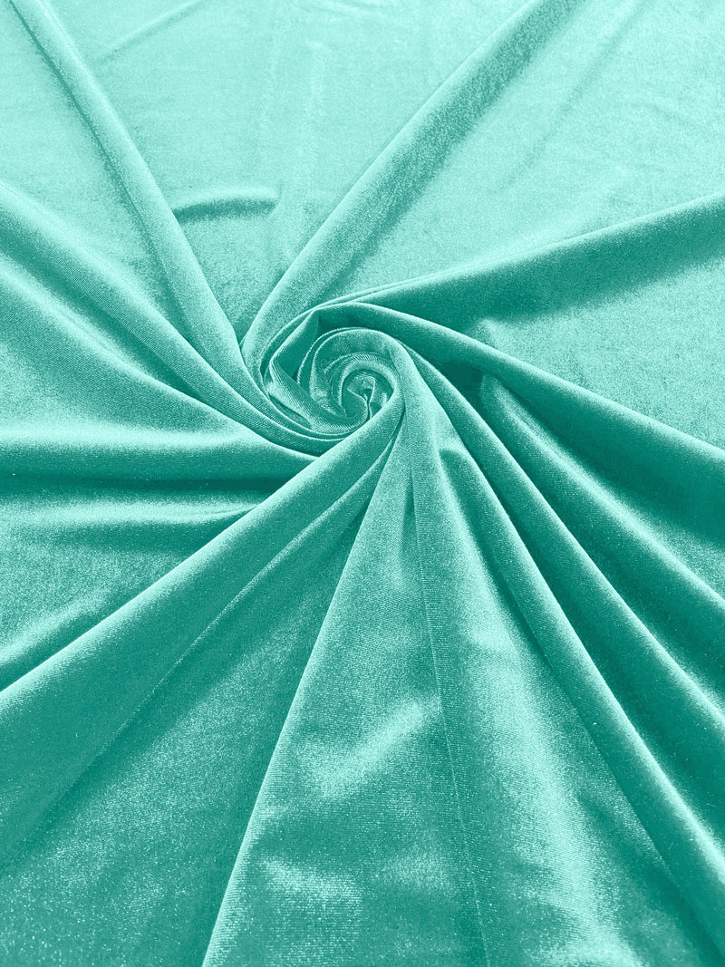 Jade Solid Stretch Velvet Fabric  58/59" Wide 90% Polyester/10% Spandex By The Yard.