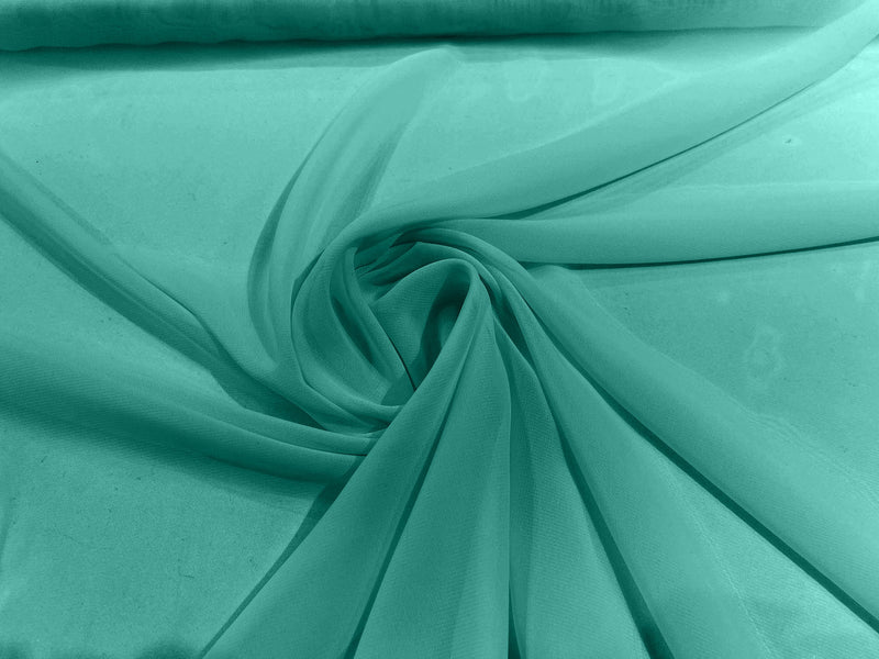 Jade 58" Wide 100% Polyester Soft Light Weight, See Through Chiffon Fabric ByTheYard.