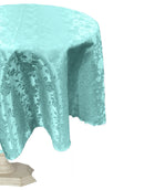 58" ROUND TABLECLOTH ROSES JACQUARD SATIN.