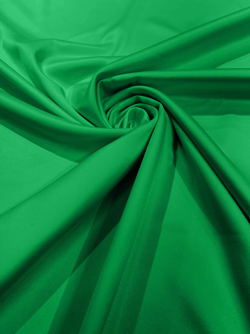 Kelly Green Solid Matte Stretch L'Amour Satin Fabric 95% Polyester 5% Spandex/58" Wide/ By The Yard