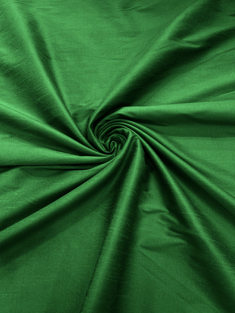 Kelly Green - Polyester Dupioni Faux Silk Fabric/ 55” Wide/Wedding Fabric/Home Decor.