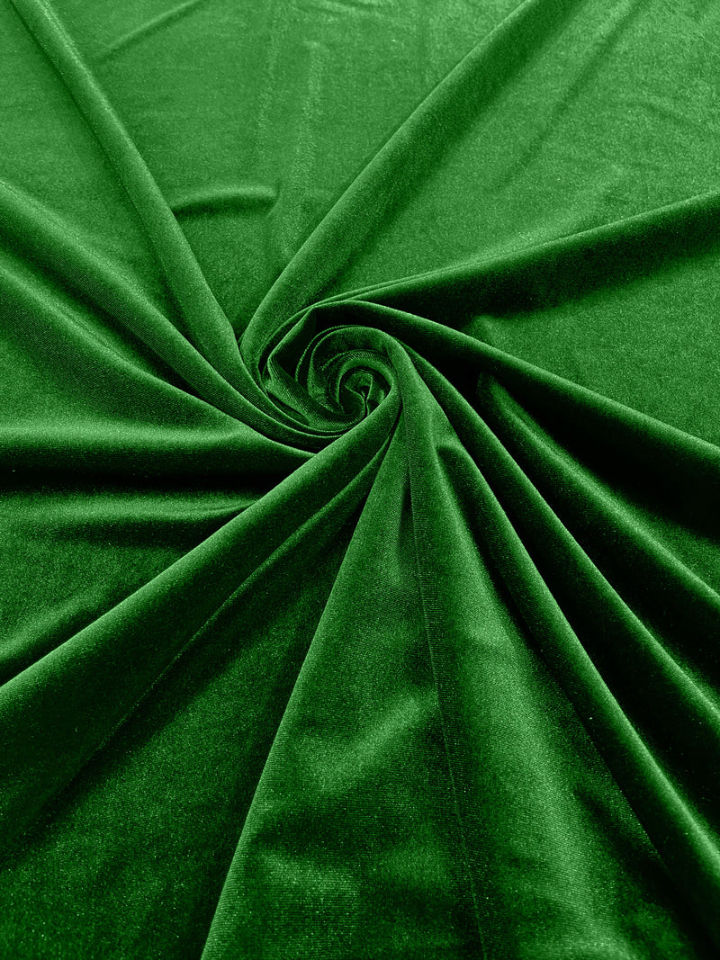 Kelly Green Solid Stretch Velvet Fabric  58/59" Wide 90% Polyester/10% Spandex By The Yard.