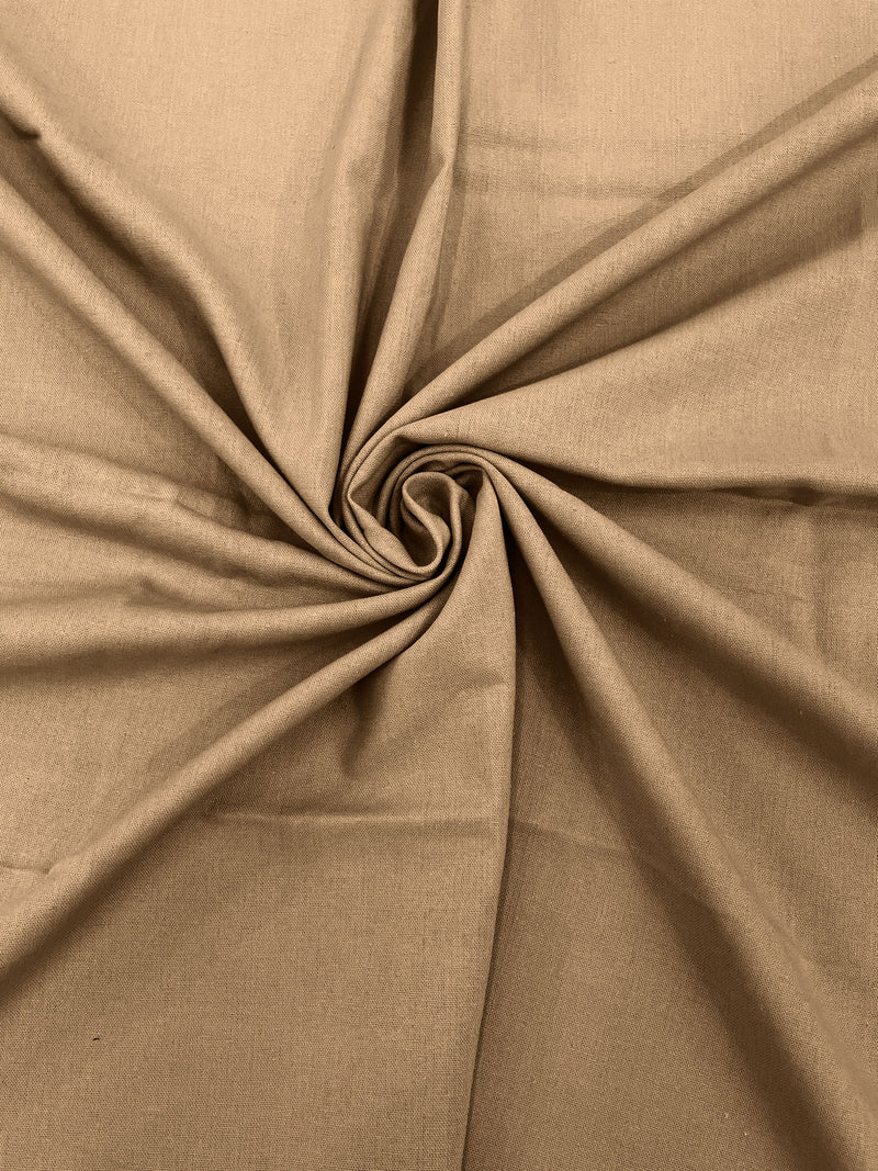 Khaki - Medium Weight Natural Linen Fabric/50 " Wide/Clothing