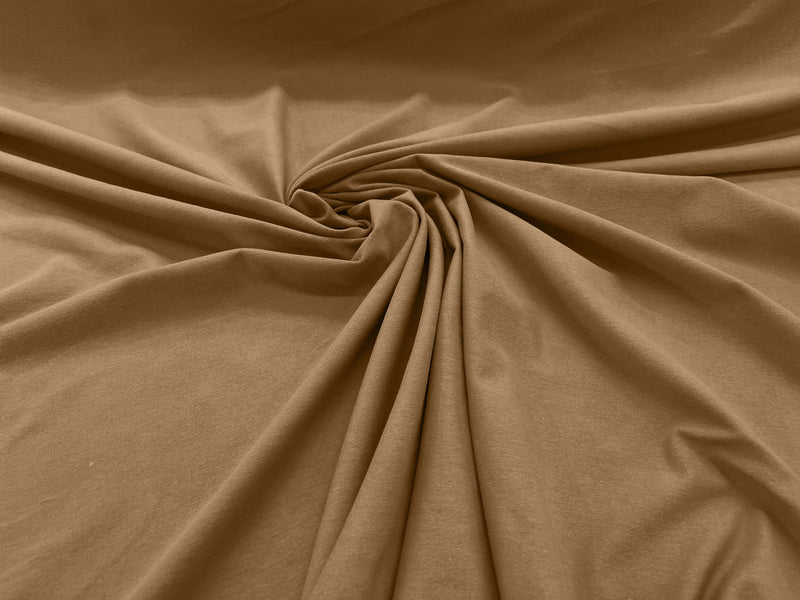 Khaki Cotton Jersey Spandex Knit Blend 95% Cotton 5 percent Spandex/58/60" Wide /Stretch Fabric/Costume