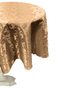 54" ROUND TABLECLOTH ROSES JACQUARD SATIN