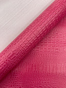 Crocodile Marine Vinyl 2 tone Upholstery, Crocodile Skin Texture Faux Leather PVC Vinyl, 54" Wide.