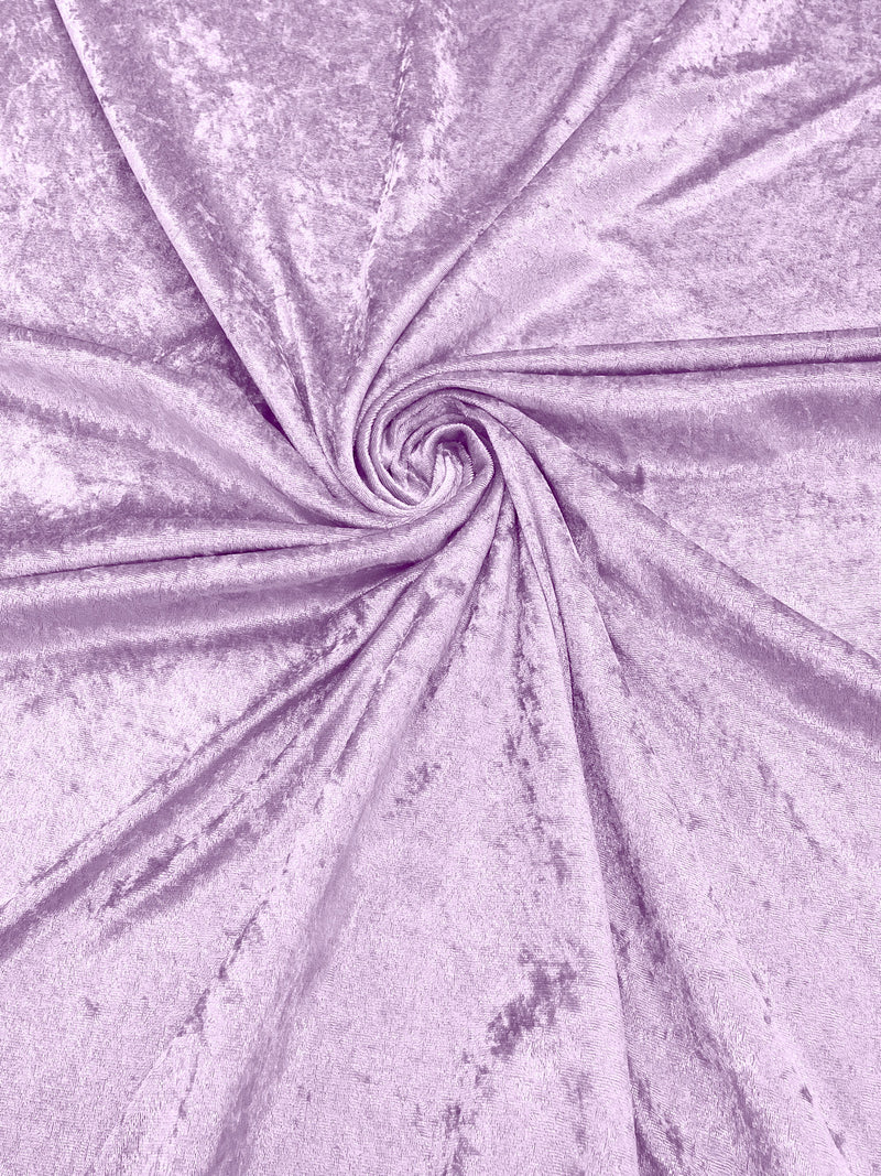Lavender Crushed Stretch Panne Velvet Velour Fabric, 59/60" Wide, Sold By The Yard.