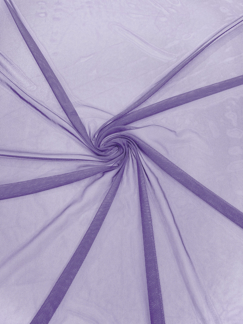 Lavender 60" Wide Solid Stretch Power Mesh Fabric Spandex/ Sheer See-Though/Sold By The Yard.