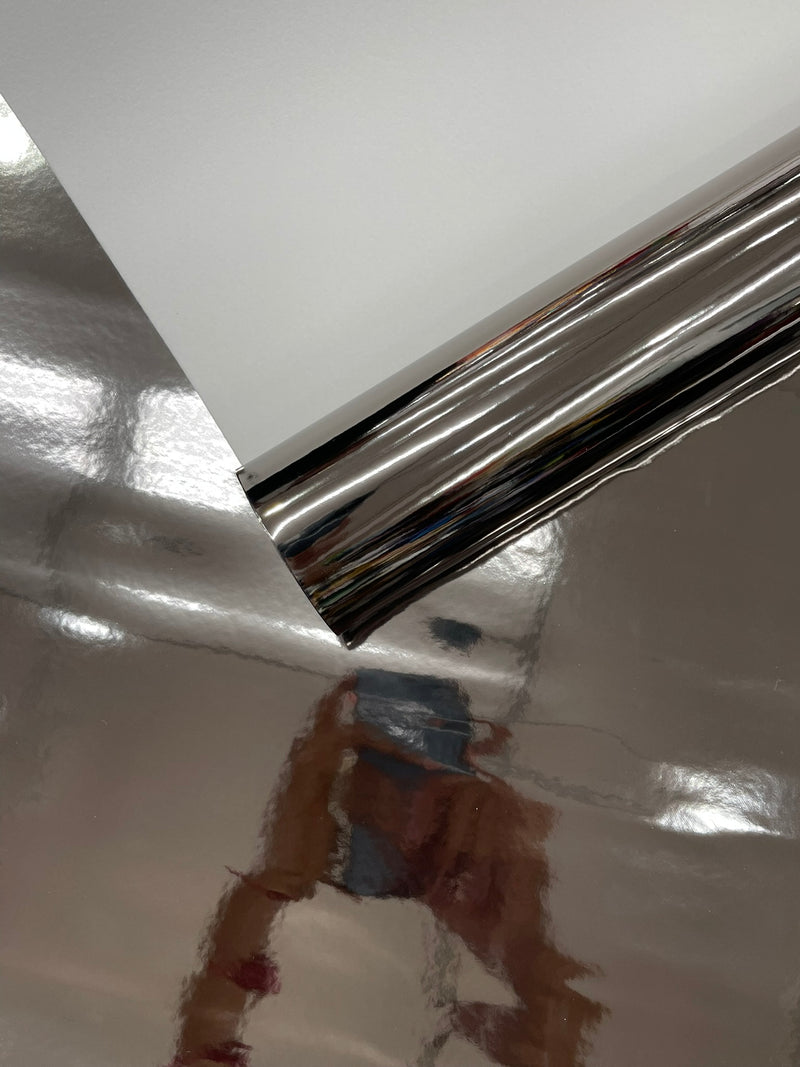 Chrome Mirror Reflective Vinyl/Crafting Apparel Upholstery Vinyl Fabric 54" Wide