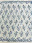 GORGEUS BEADED LACE ON MESH FABRIC (By The Yard)