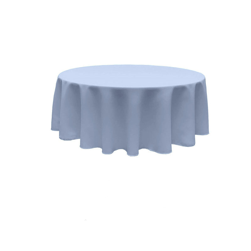 Light Blue Round Polyester Poplin Seamless Tablecloth - Wedding Decoration Tablecloth