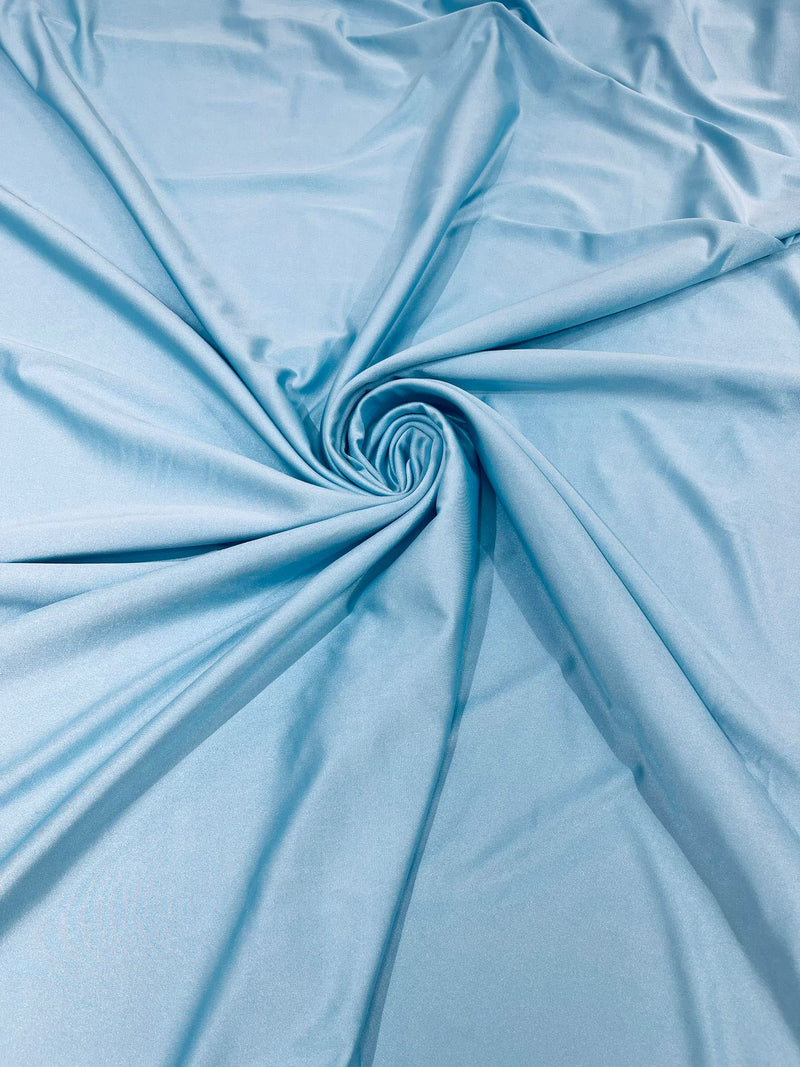 Light Blue Shiny Milliskin Nylon Spandex Fabric 4 Way Stretch 58" Wide Sold by The Yard