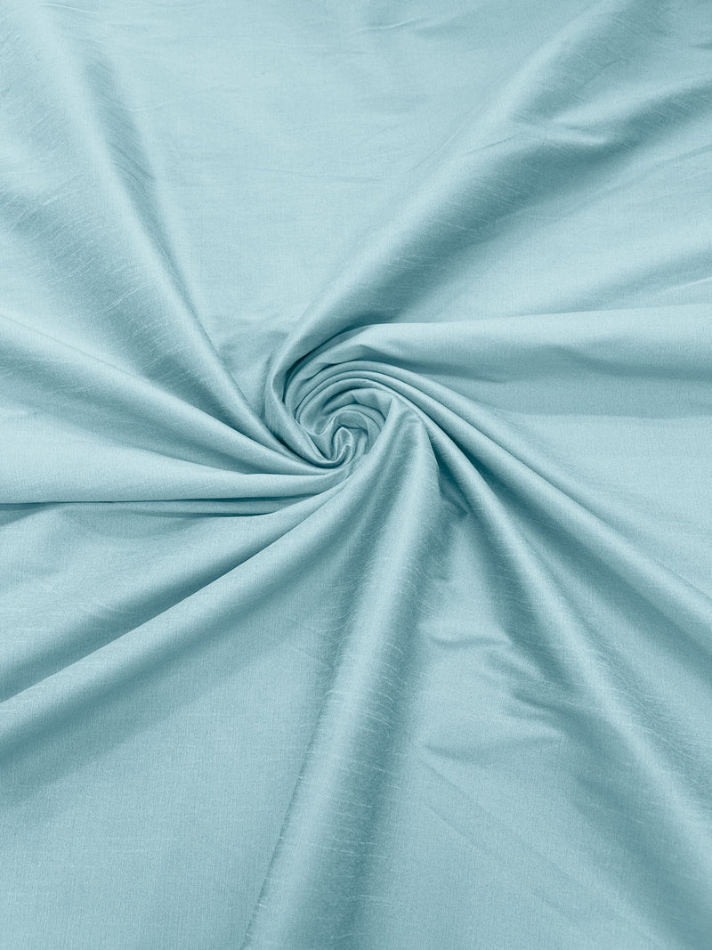 Light Blue - Polyester Dupioni Faux Silk Fabric/ 55” Wide/Wedding Fabric/Home Decor.