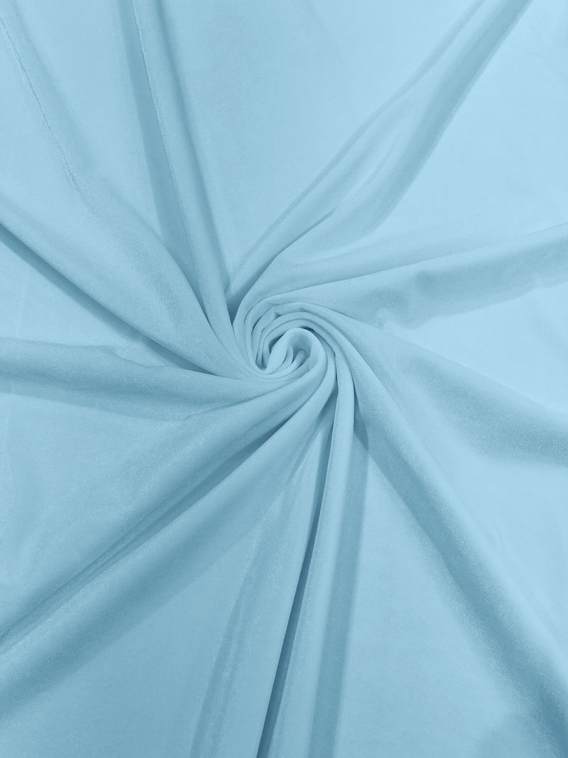 Light Blue Solid Stretch Velvet Fabric  58/59" Wide 90% Polyester/10% Spandex By The Yard.