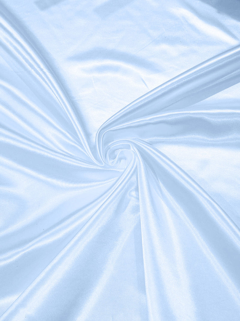 Light Blue - Heavy Shiny Bridal Satin Fabric for Wedding Dress, 60"inches Wide SoldByTheYard.