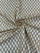 Luxury Diamond Design Mini Glitz Sequins On A Mesh Fabric