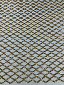 Luxury Diamond Design Mini Glitz Sequins On A Mesh Fabric