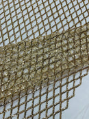 Luxury Diamond Design Mini Glitz Sequins On A Mesh Fabric