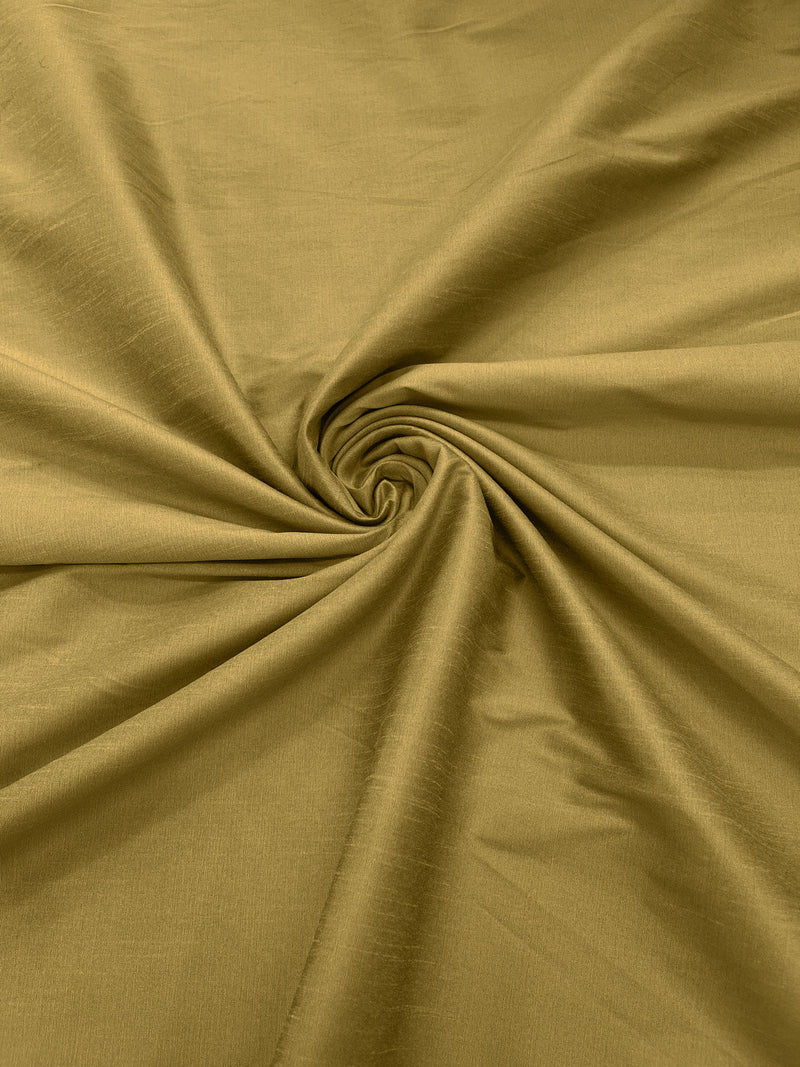 Light Gold - Polyester Dupioni Faux Silk Fabric/ 55” Wide/Wedding Fabric/Home Decor.