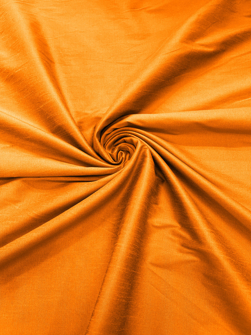 Light Orange - Polyester Dupioni Faux Silk Fabric/ 55” Wide/Wedding Fabric/Home Decor.