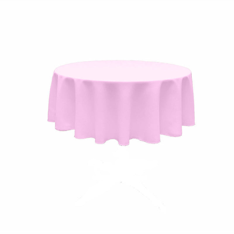 Light Pink Round Polyester Poplin Seamless Tablecloth - Wedding Decoration Tablecloth