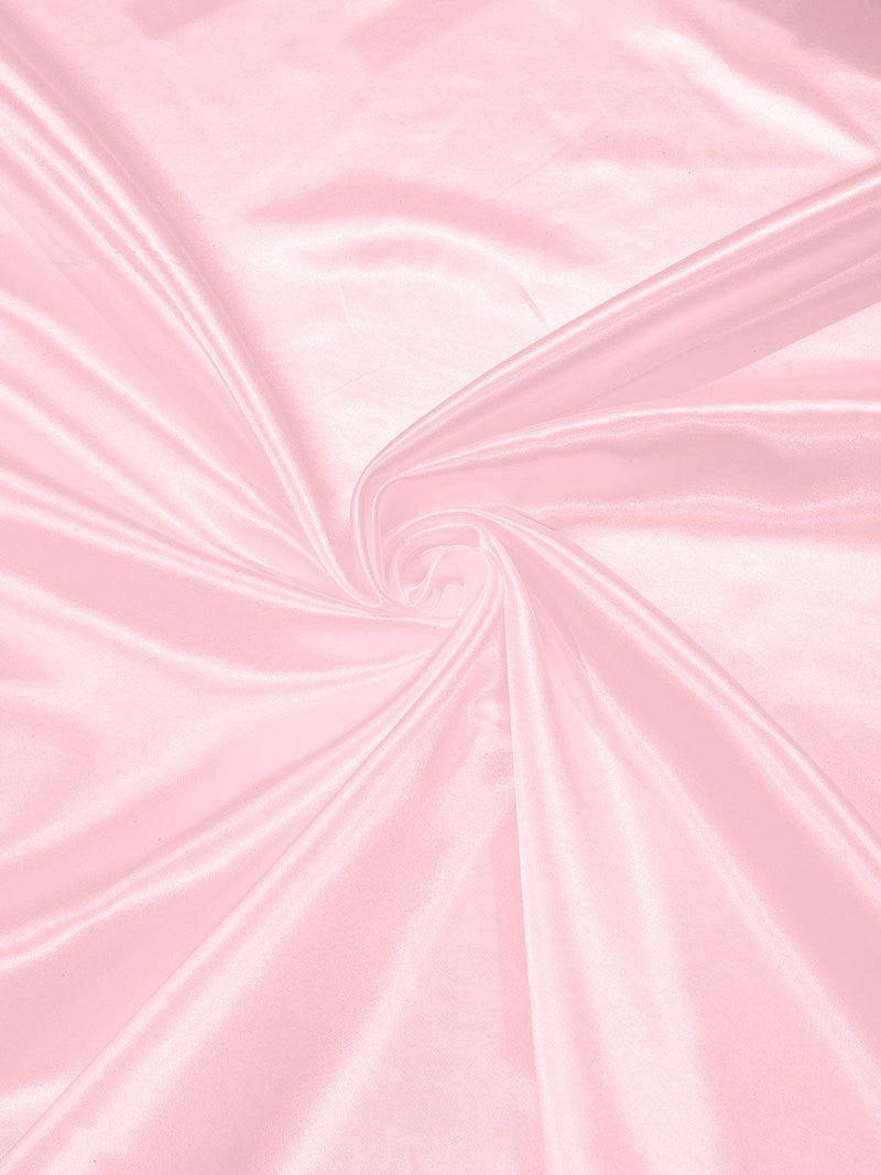 Light Pink - Heavy Shiny Bridal Satin Fabric for Wedding Dress, 60"inches Wide SoldByTheYard.