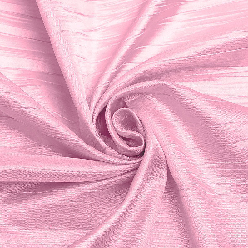 Light Pink - Crushed Taffeta Fabric - 54" Width - Creased Clothing Decorations Crafts - Sold By The Yard