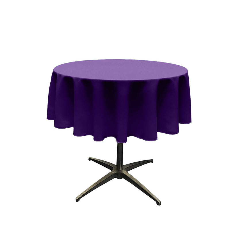 Light Purple Round Polyester Poplin Seamless Tablecloth - Wedding Decoration Tablecloth