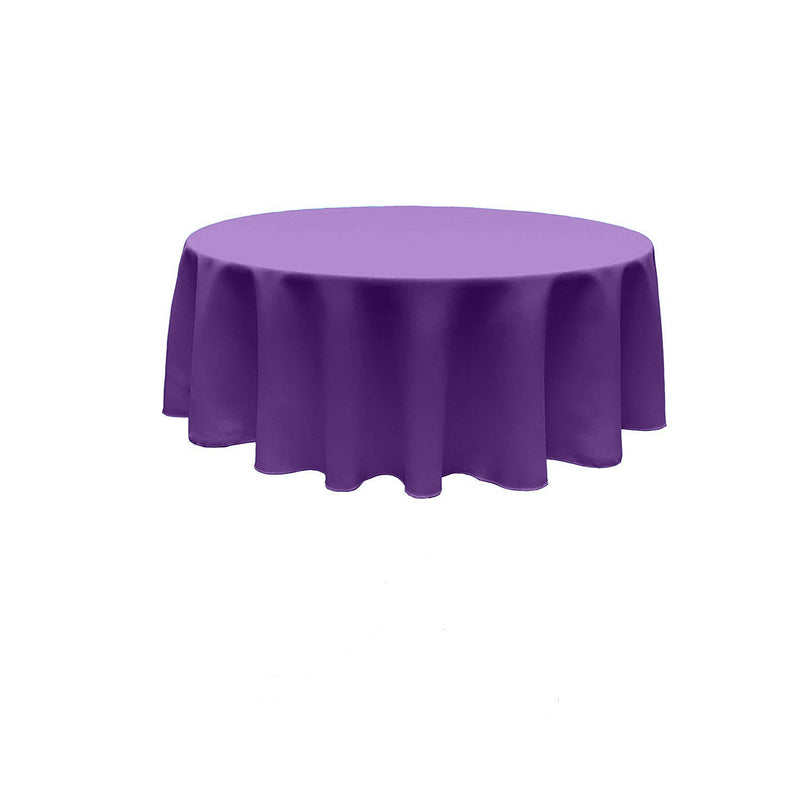 Light Purple Round Polyester Poplin Seamless Tablecloth - Wedding Decoration Tablecloth
