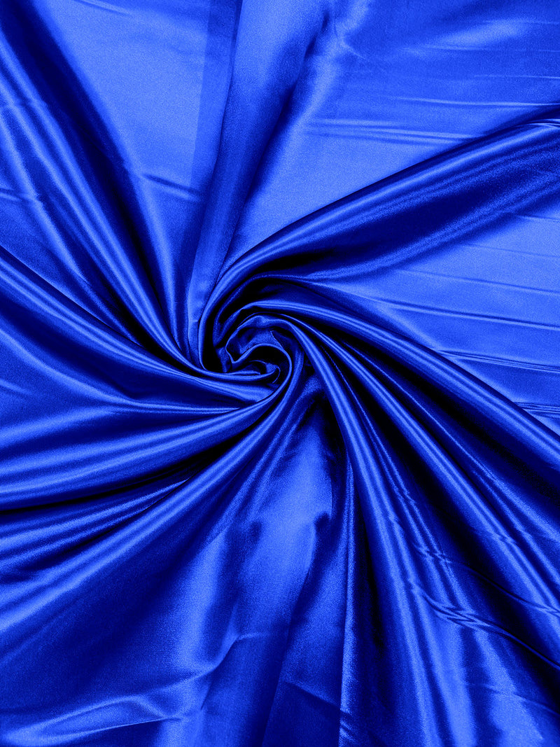 Light Royal Blue - Heavy Shiny Bridal Satin Fabric for Wedding Dress, 60"inches Wide SoldByTheYard.