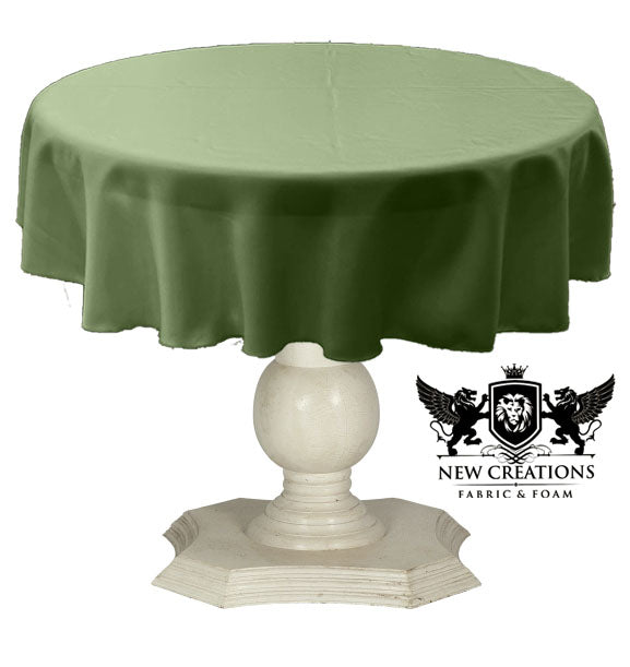 Tablecloth Solid Dull Bridal Satin Overlay for Small Coffee Table Seamless. Light Sage Green