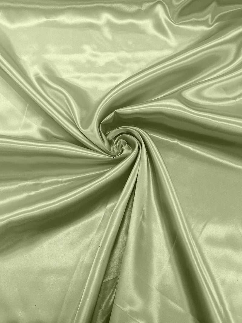 Light Sage - Shiny Charmeuse Satin Fabric for Wedding Dress/Crafts Costumes/58” Wide /Silky Satin