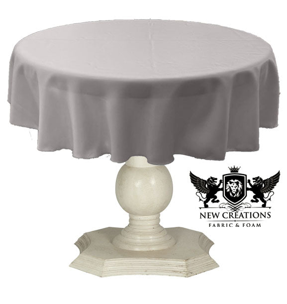 Tablecloth Solid Dull Bridal Satin Overlay for Small Coffee Table Seamless. Light Silver