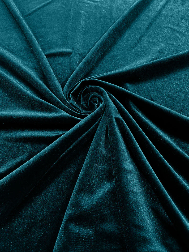 Light Teal Solid Stretch Velvet Fabric  58/59" Wide 90% Polyester/10% Spandex By The Yard.