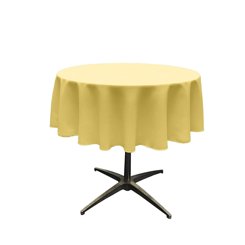 Light Yellow Round Polyester Poplin Seamless Tablecloth - Wedding Decoration Tablecloth