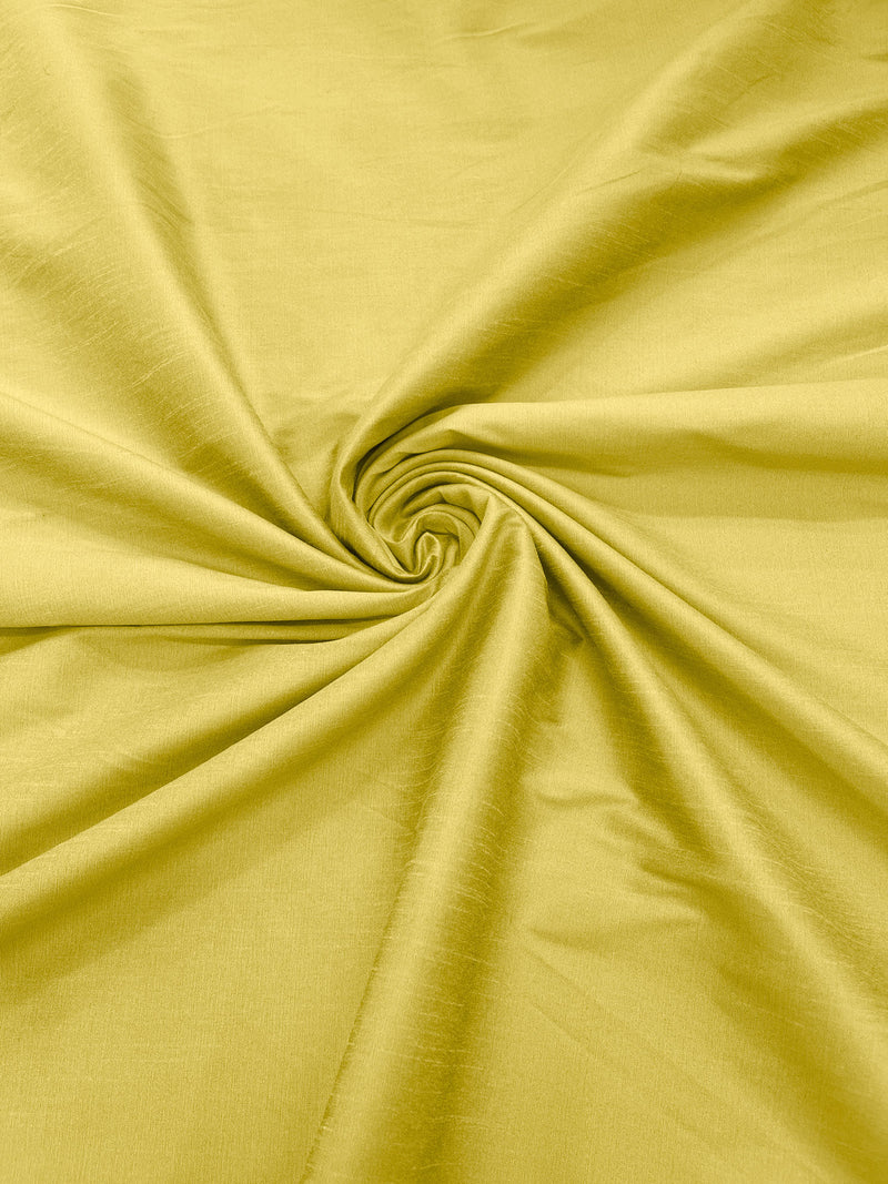 Light Yellow - Polyester Dupioni Faux Silk Fabric/ 55” Wide/Wedding Fabric/Home Decor.